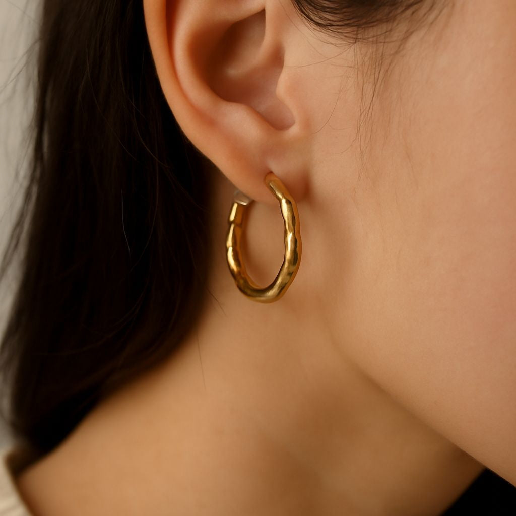 Organic Twist Hoop Earrings