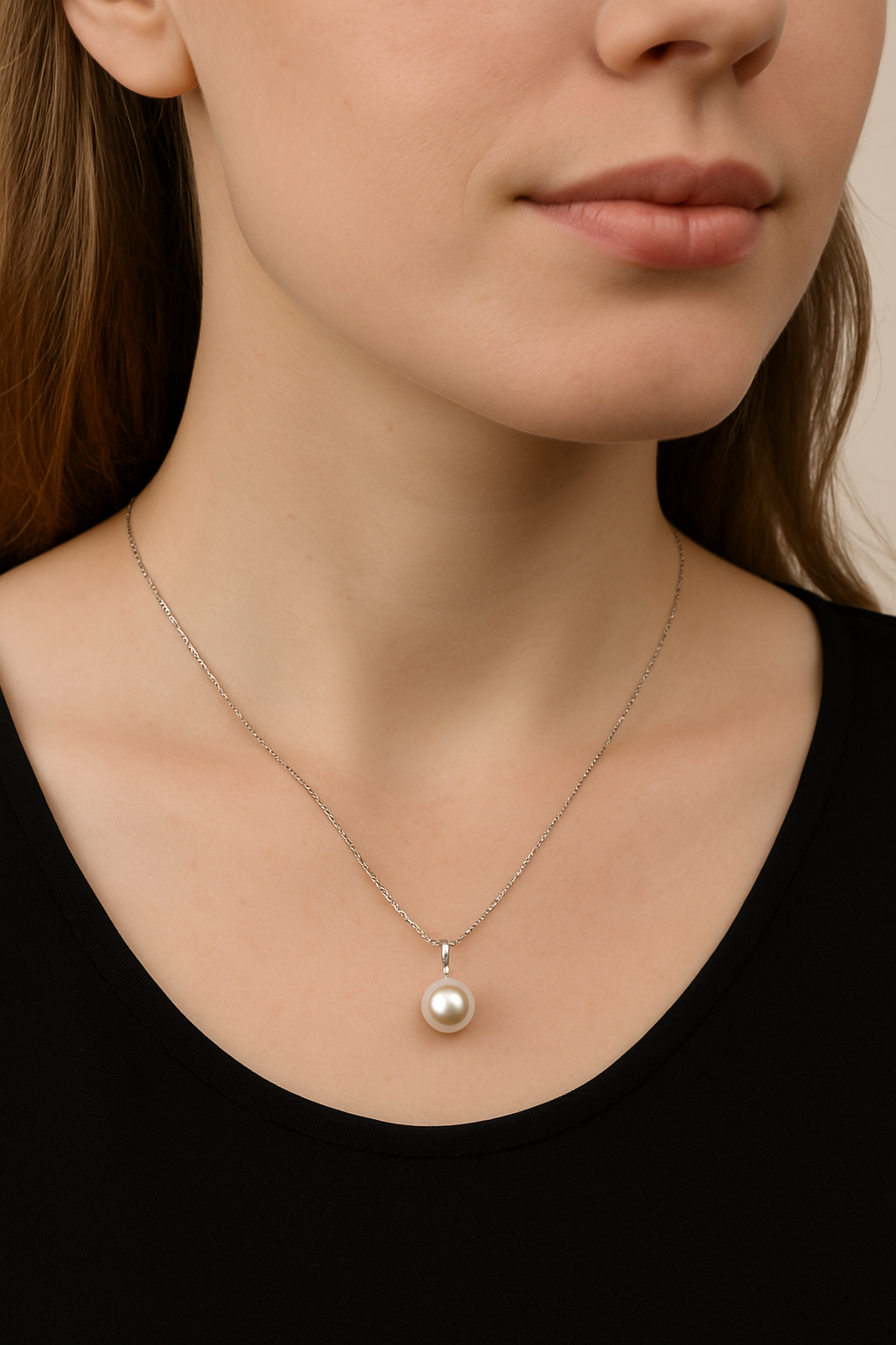 Elegant Artificial Pearl Pendant Necklace