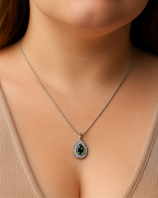 Emerald Teardrop Glow Locket