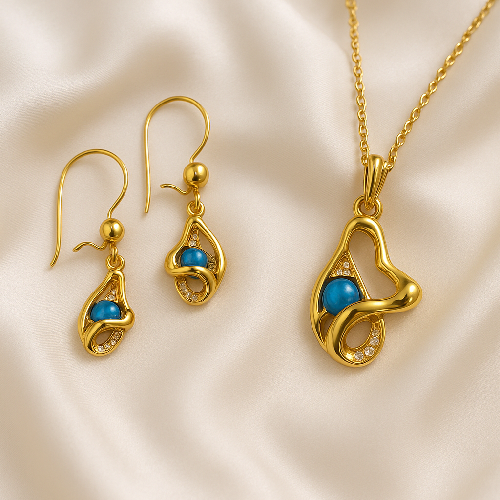 Ocean Glow Pendant & Earrings Set