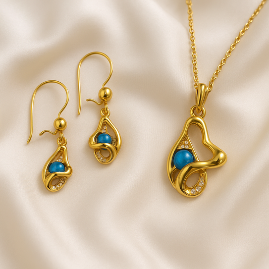 Ocean Glow Pendant & Earrings Set