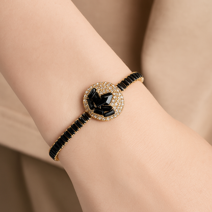 Noir Crown Pavé Bracelet ( Black )