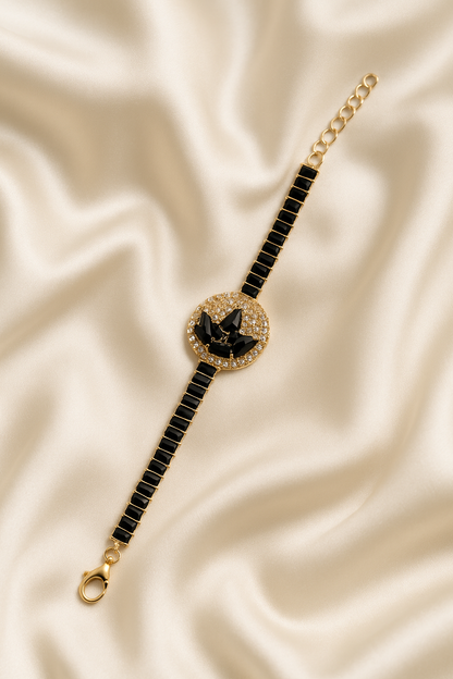 Noir Crown Pavé Bracelet ( Black )