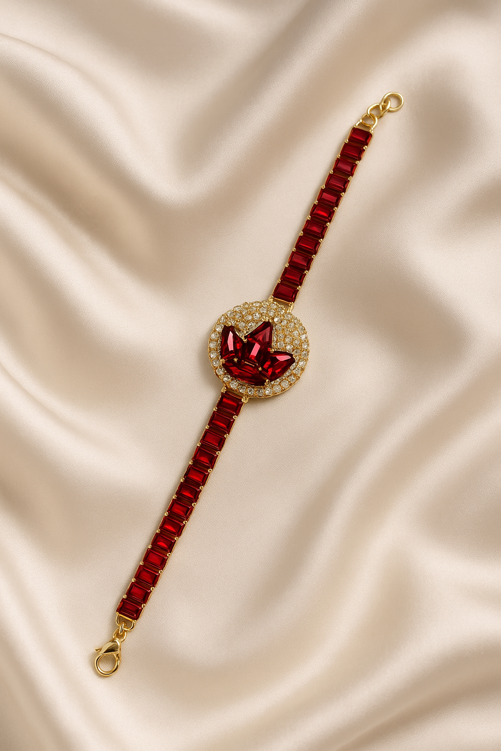 Noir Crown Pavé Bracelet ( Red )