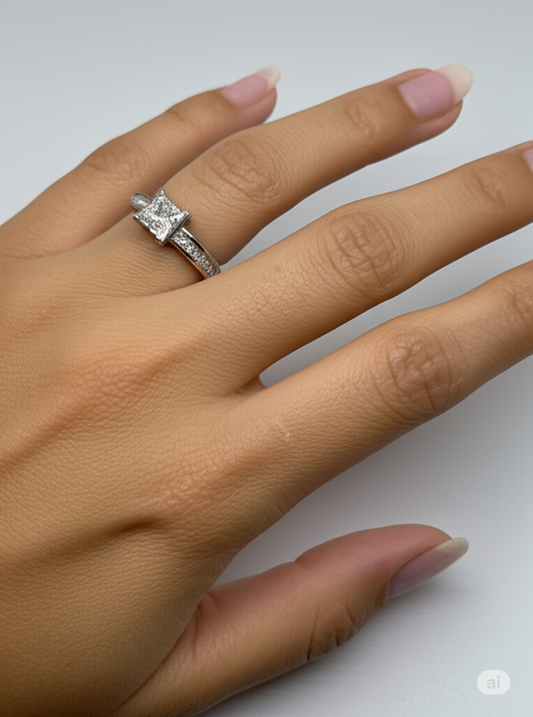 Clara CZ Princess Cut Ring