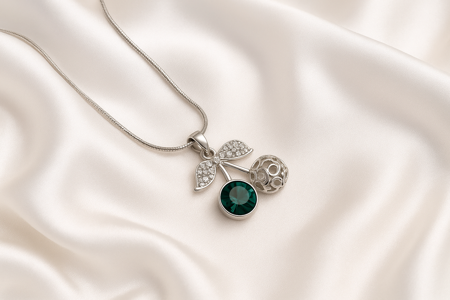 Emerald Cherry Charm Locket