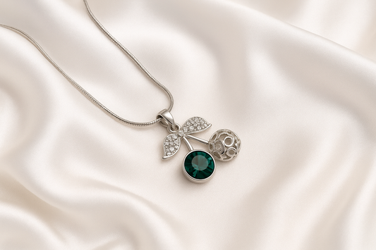 Emerald Cherry Charm Locket