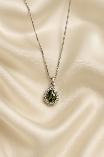 Emerald Teardrop Glow Locket