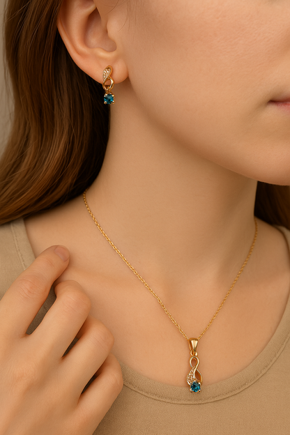 Aqua Grace Pendant & Earring Set