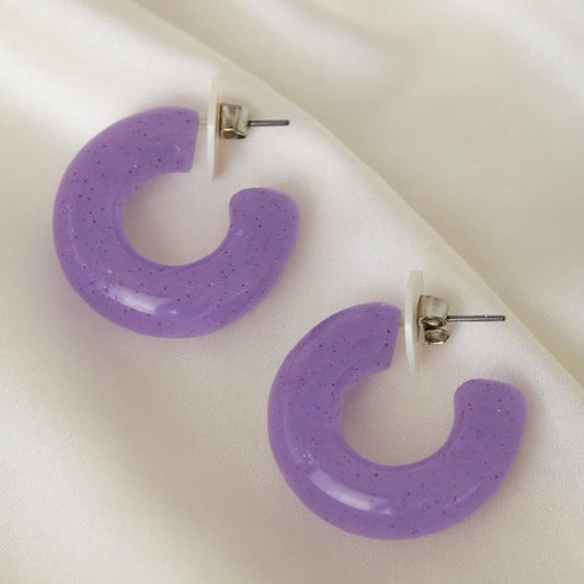 Lavender Glow Resin Hoops