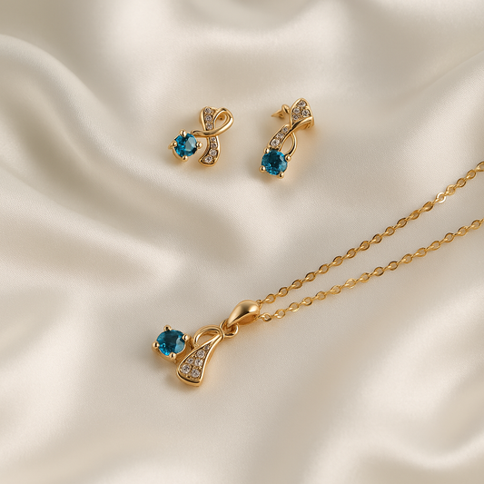 Aqua Grace Pendant & Earring Set