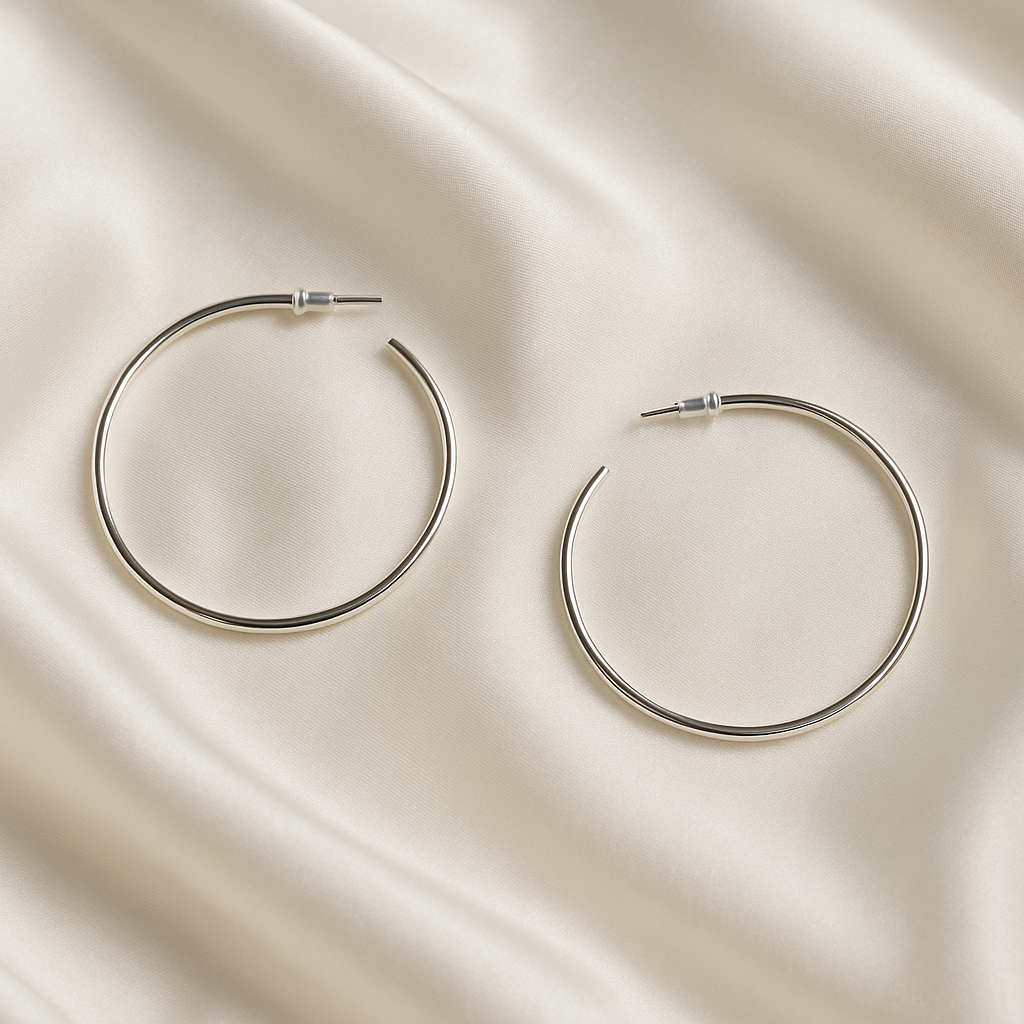 Lunara Silver Hoops