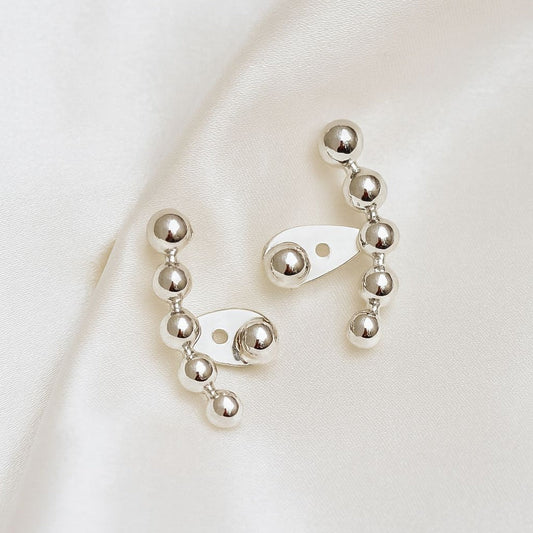 Chic silver ear climbers