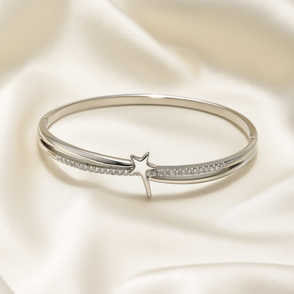 Starlight Elegance Artificial Silver Bangle