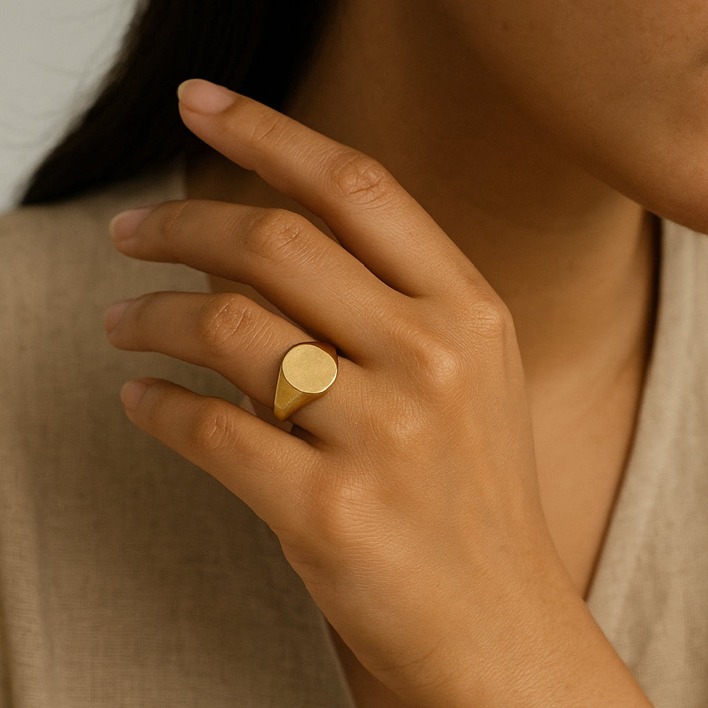 Classic Gold-Tone Signet Ring