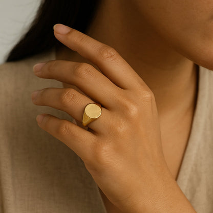 Classic Gold-Tone Signet Ring