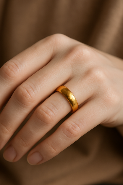 Classic Gold-Tone Artificial Band Ring