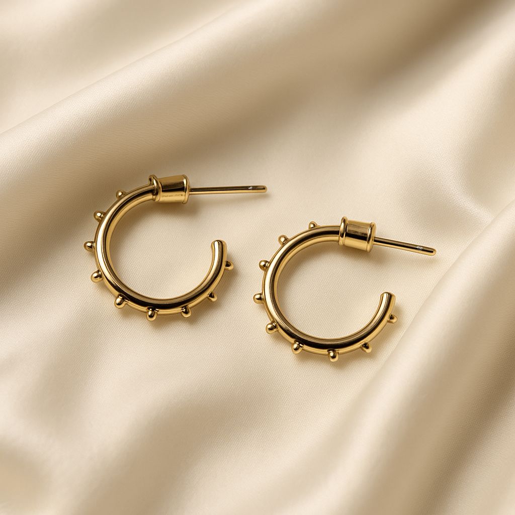 Golden Spike Hoop Earrings