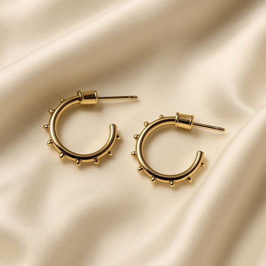 Golden Spike Hoop Earrings