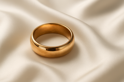 Classic Gold-Tone Artificial Band Ring