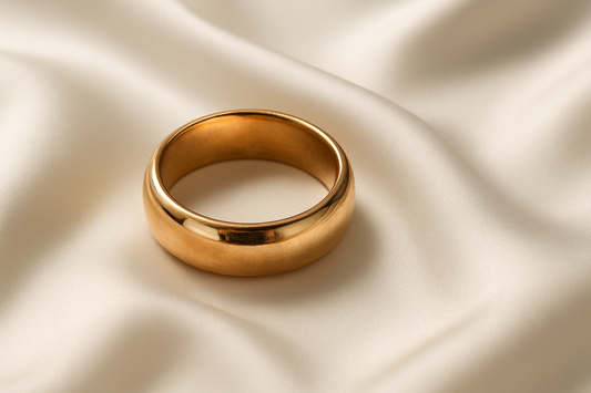 Classic Gold-Tone Artificial Band Ring