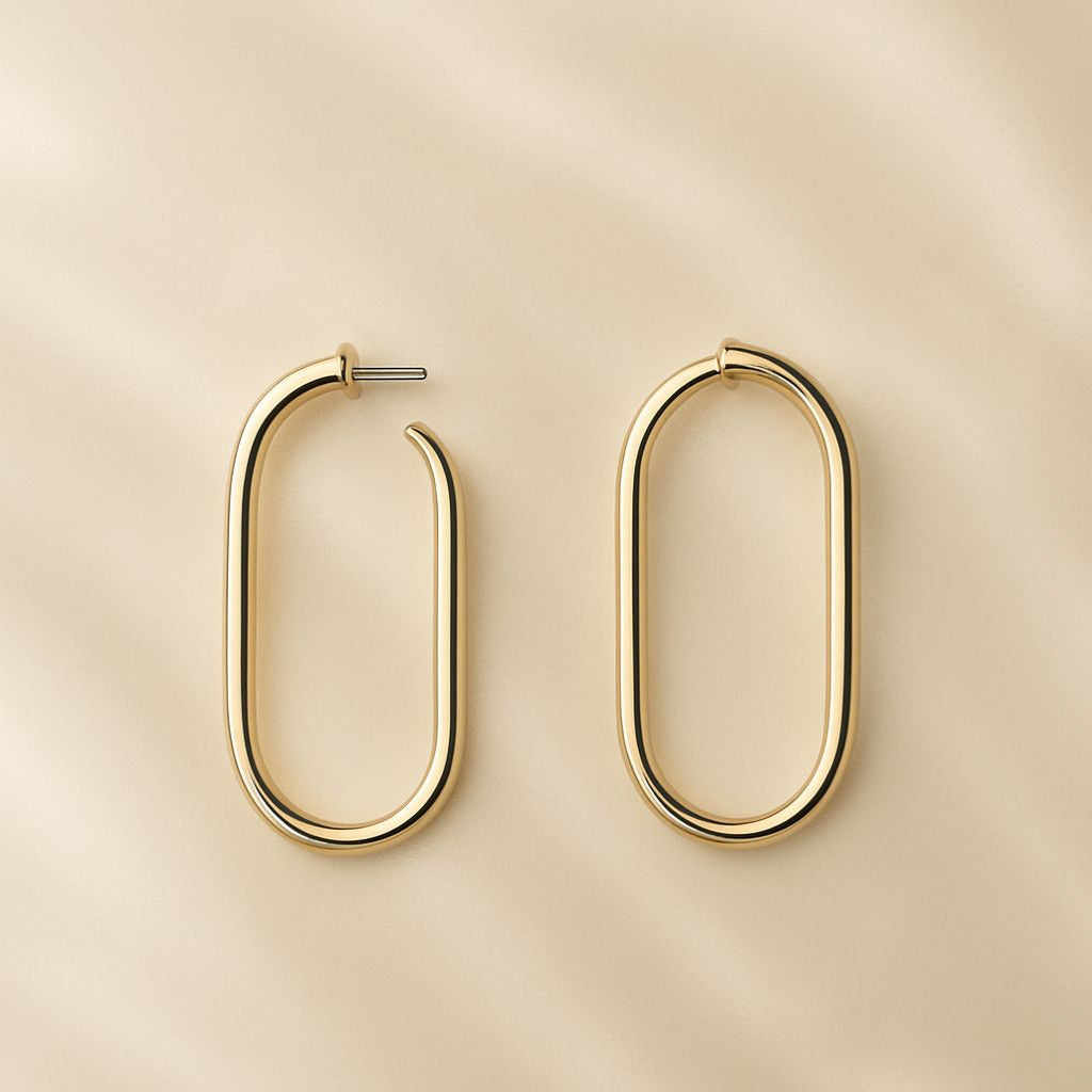 Sleek Oval Hoop Earrings