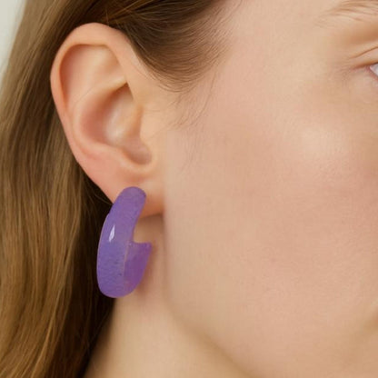 Lavender Glow Resin Hoops