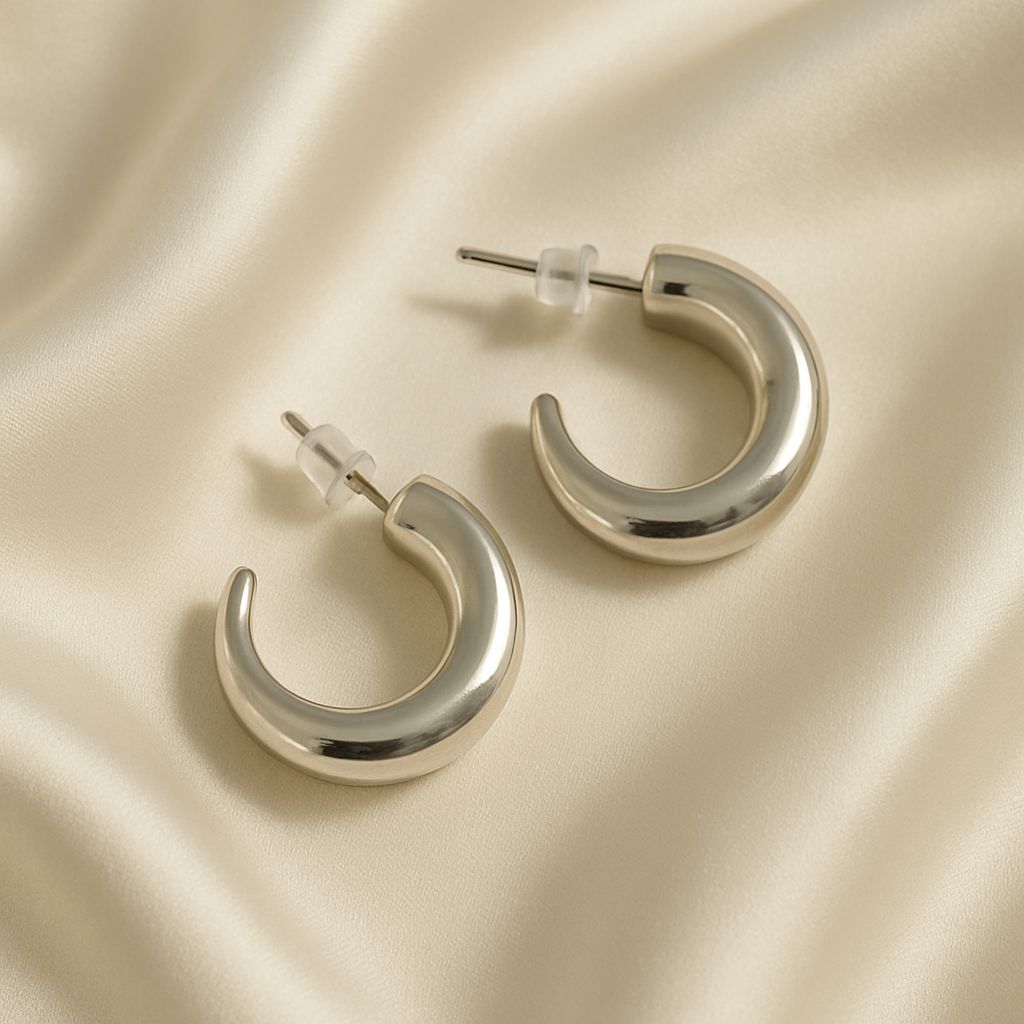 Crescent Curve Hoop Earrings