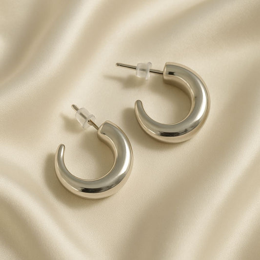 Crescent Curve Hoop Earrings