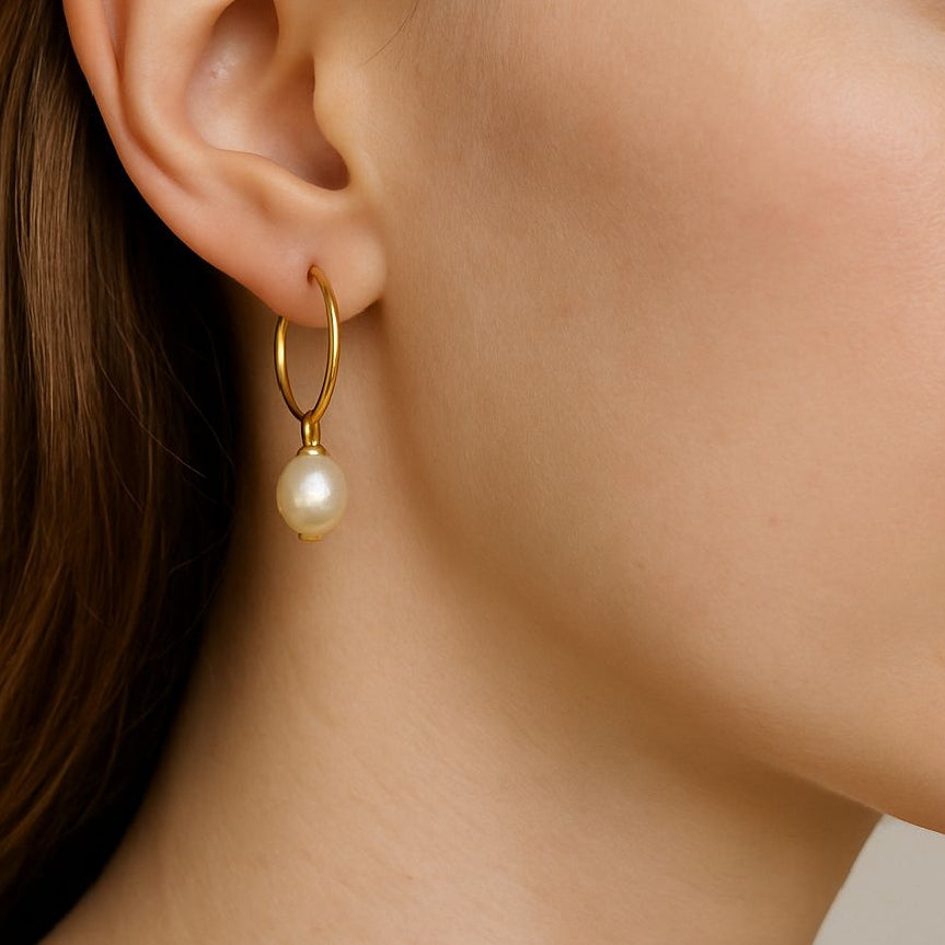 Aurora Pearl Hoops