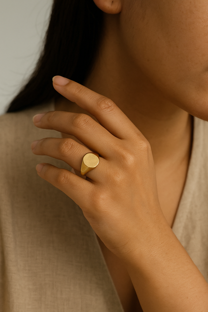Classic Gold-Tone Signet Ring