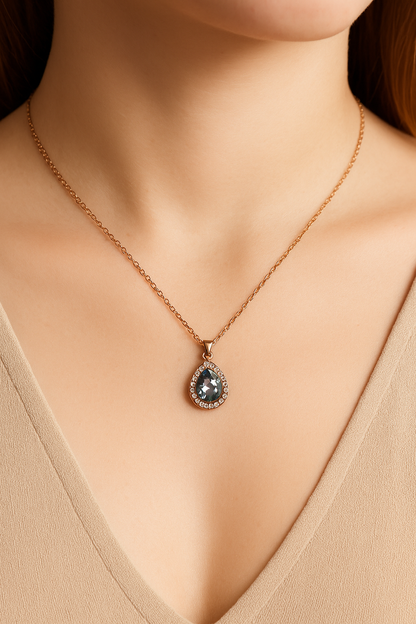 Crystal Teardrop Glow Pendant