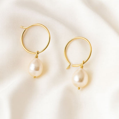 Aurora Pearl Hoops