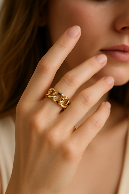 Eterna Link Band – Silver Chain Ring