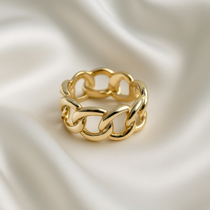 Eterna Link Band – Silver Chain Ring