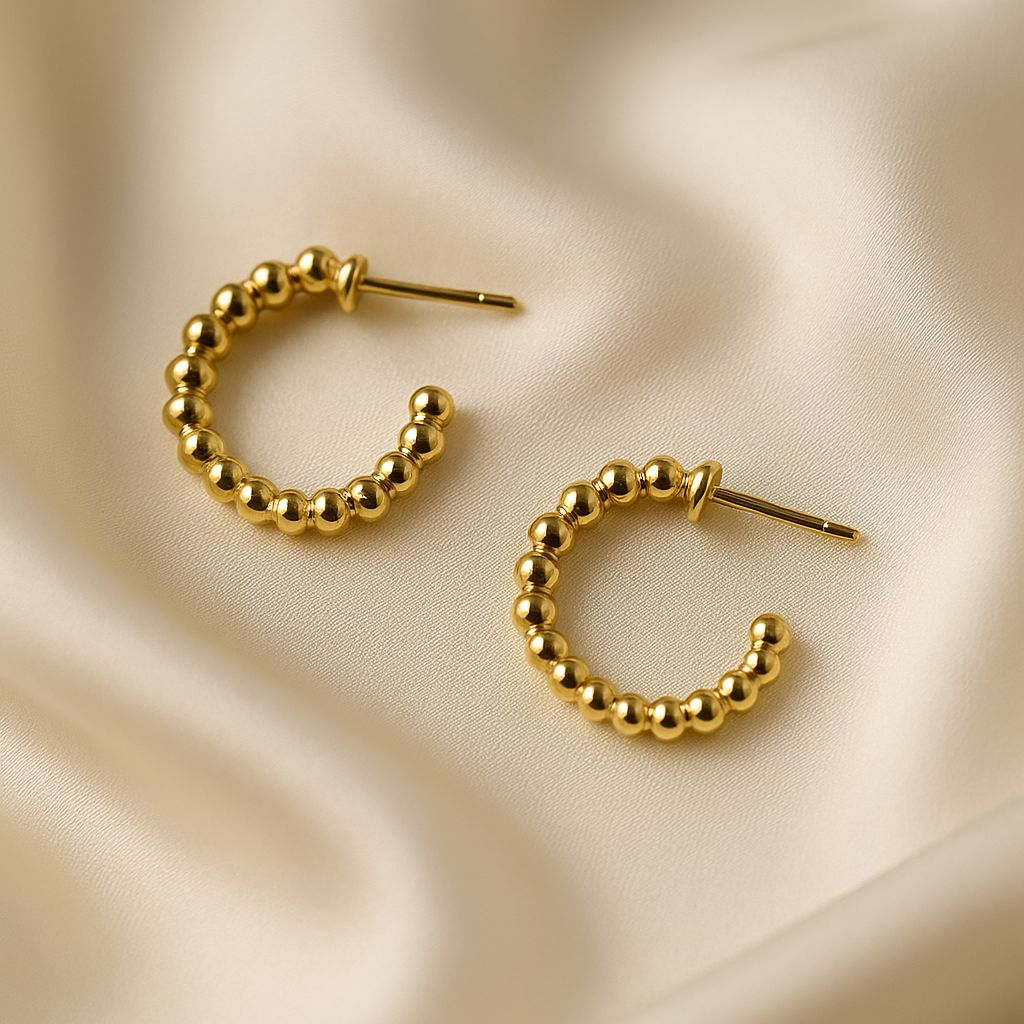 Beaded Charm Hoop Earrings