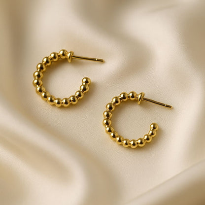 Beaded Charm Hoop Earrings