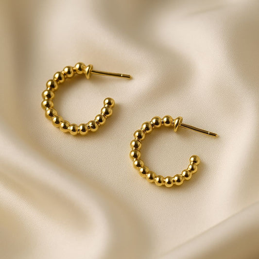 Beaded Charm Hoop Earrings