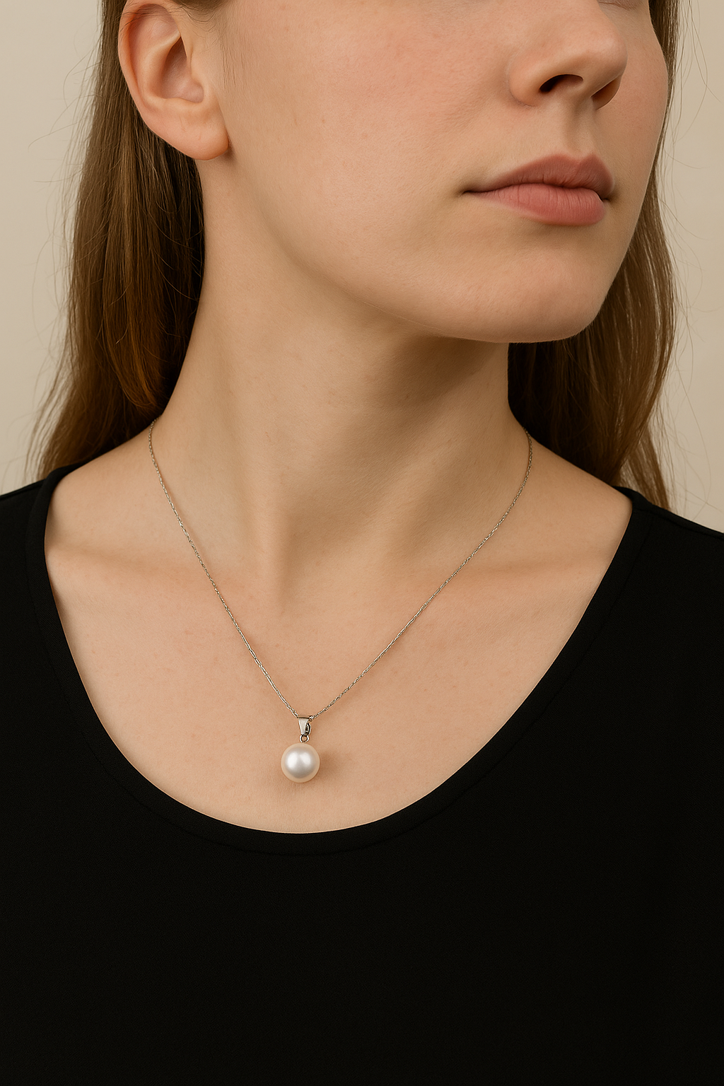 Elegant Artificial Pearl Pendant Necklace