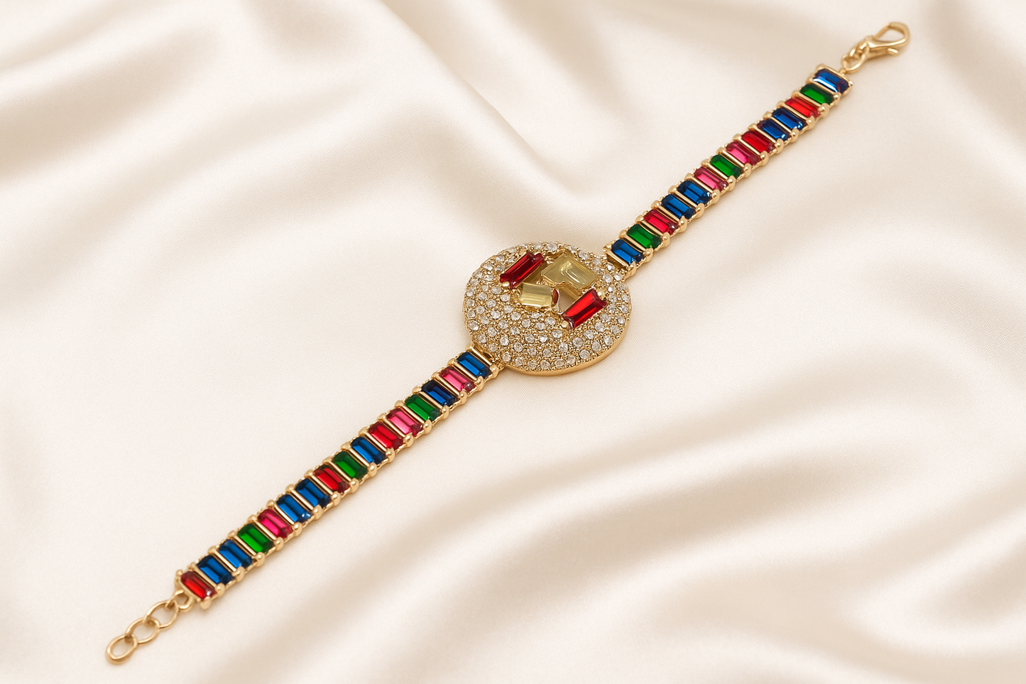 Noir Crown Pavé Bracelet ( Multi colour)