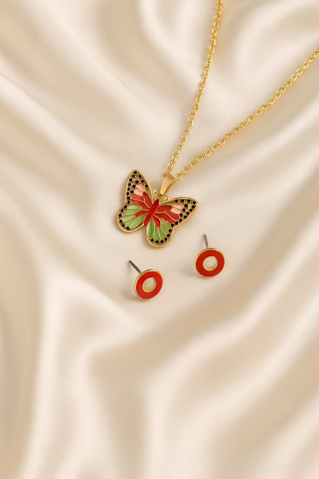 Eternal Bloom Butterfly Pendant Set