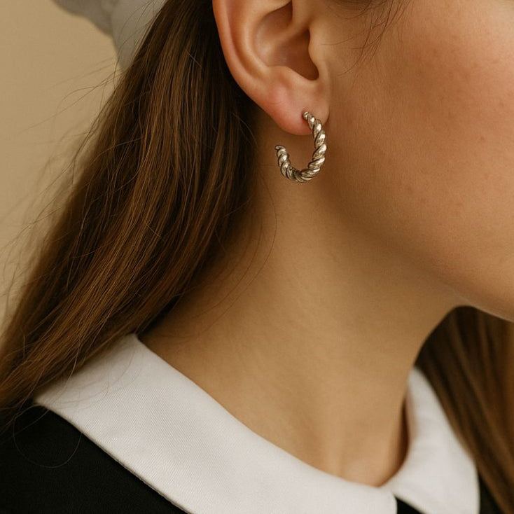 Twisted Rope Hoop Earrings