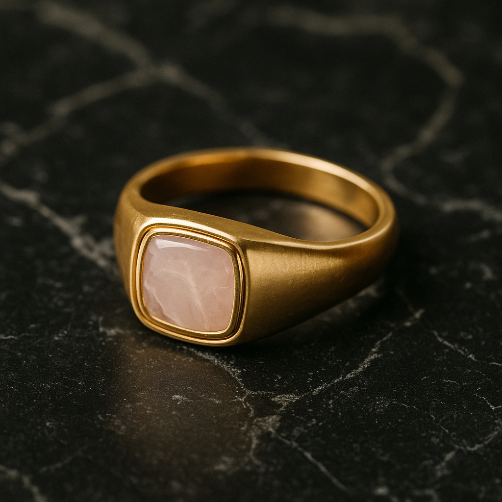 Aurora Luxe Artificial Gold Signet Ring