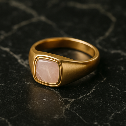 Aurora Luxe Artificial Gold Signet Ring