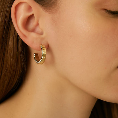Golden Ripple Hoops
