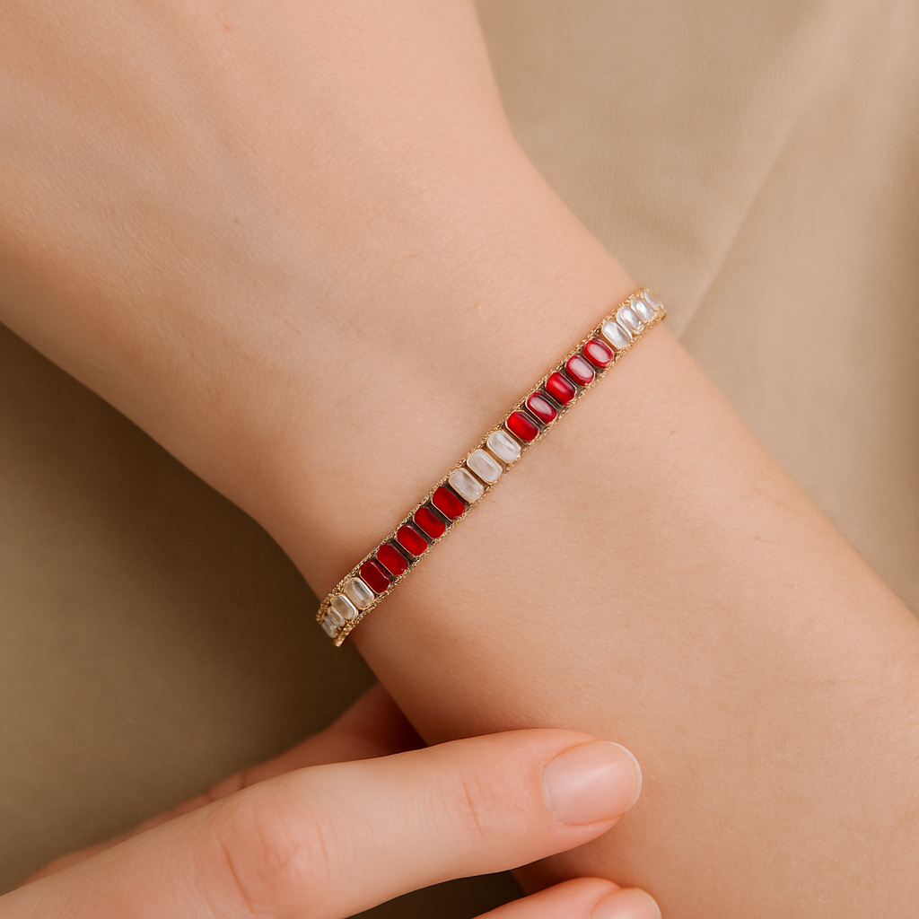 Eternal Glow Link Bracelet
 ( Red & white )