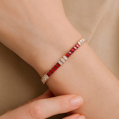Eternal Glow Link Bracelet
 ( Red & white )