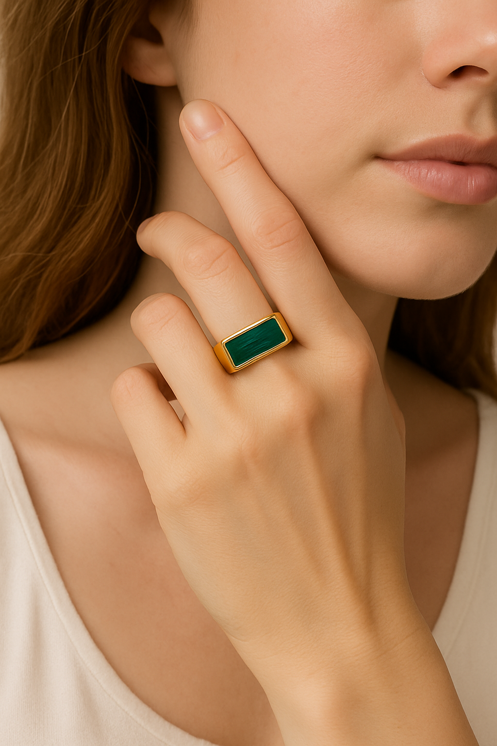 The Malachite  Bar Ring