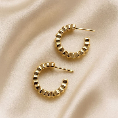 Golden Ripple Hoops