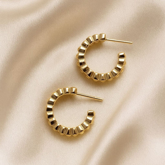 Golden Ripple Hoops